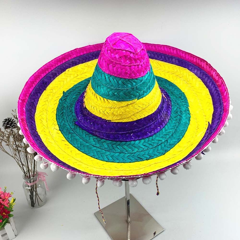 Bucket Hat Straw - قبعة حفلات مكسيكية واسعة الحواف من