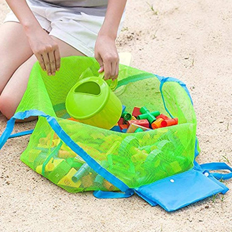 Beach Towel Large - حقيبة شبكية محمولة للأطفال لتخزين الألعاب،