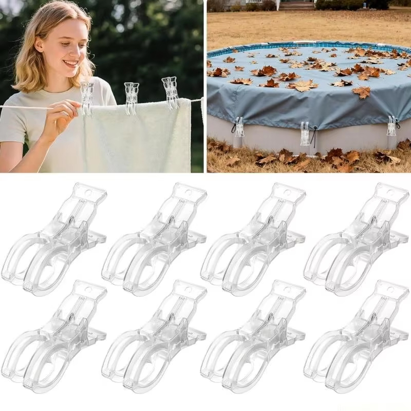 Beach Towel Large - 10 قطع من مشابك الملابس الشفافة