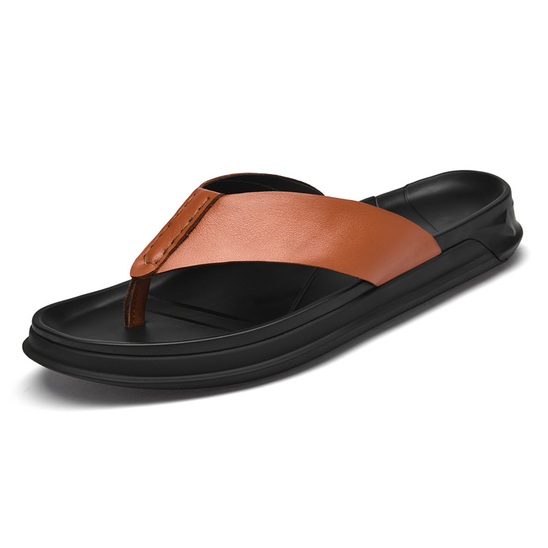 صنادل رجالية صيفية من الجلد ال - مراجعة Flip Flop Leather Men وسعره