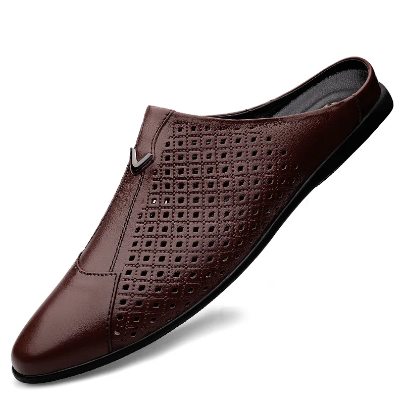 2024 الكبار الصيف نصف سحب البا - مراجعة Flip Flop Leather Men وسعره