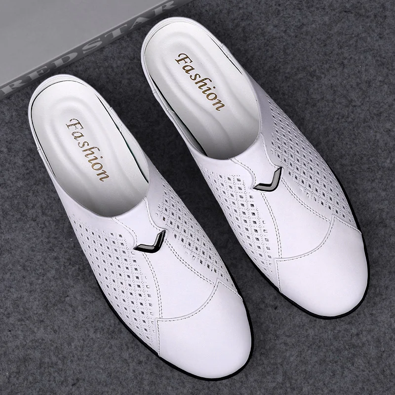 2024 الكبار الصيف نصف سحب البا - مراجعة Flip Flop Leather Men وسعره